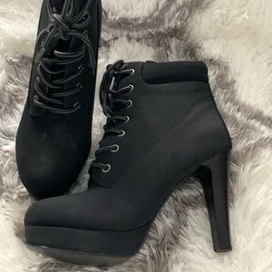 Tough Cookie Black Ankle Boots